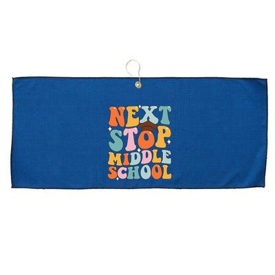 Next Stop Middle School Funny Graduation 5th Grade Large Microfiber Waffle Golf Towel