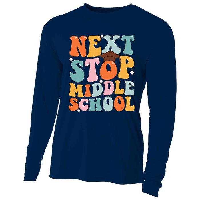 Next Stop Middle School Funny Graduation 5th Grade Cooling Performance Long Sleeve Crew