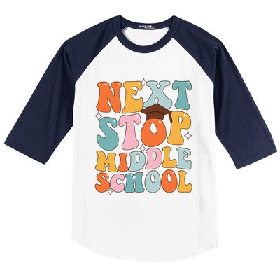 Next Stop Middle School Funny Graduation 5th Grade Baseball Sleeve Shirt