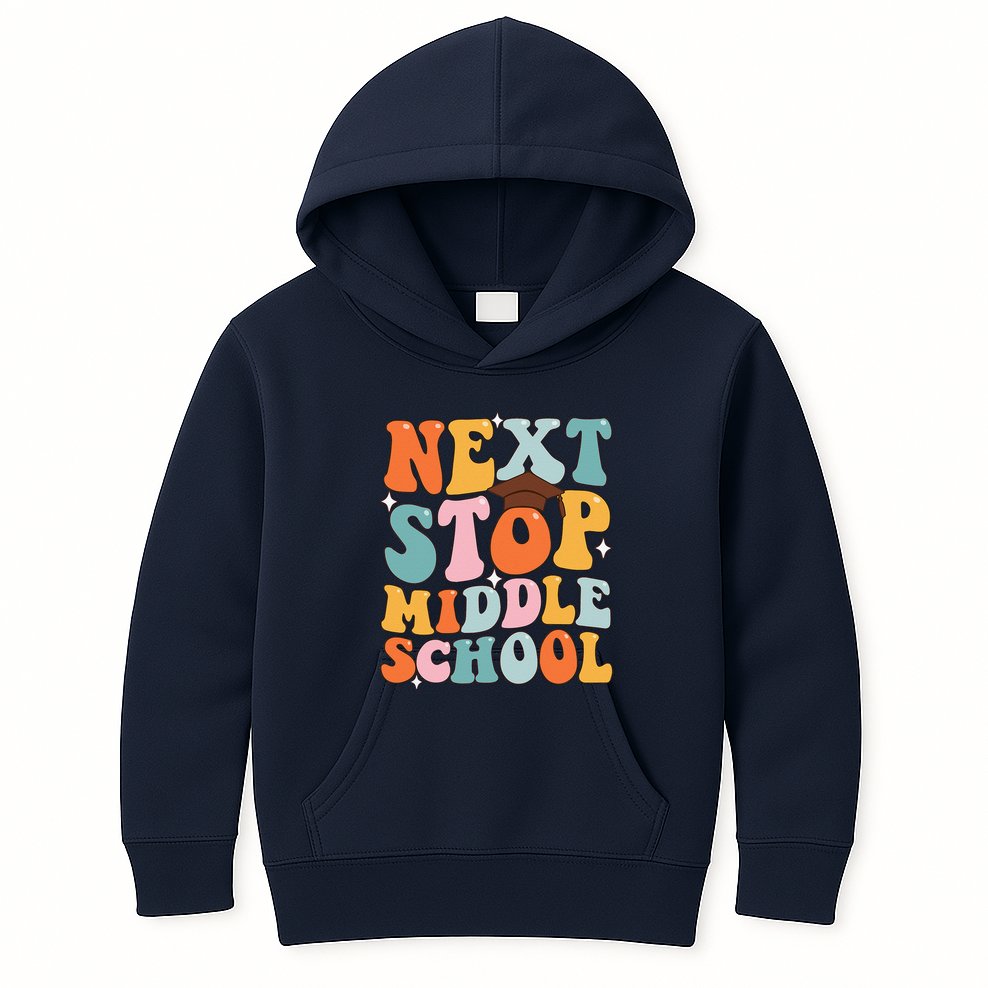 Next Stop Middle School Funny Graduation 5th Grade Kids Hoodie