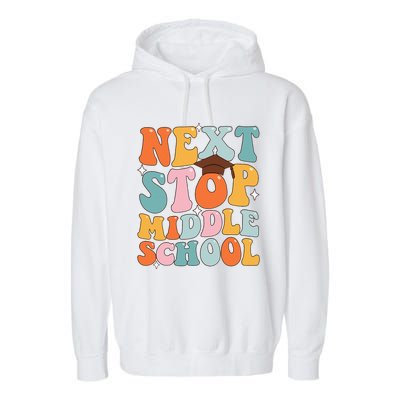 Next Stop Middle School Funny Graduation 5th Grade Garment-Dyed Fleece Hoodie