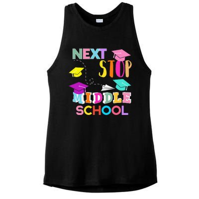 Next Stop Middle School Funny Elementary School Graduation Ladies PosiCharge Tri-Blend Wicking Tank