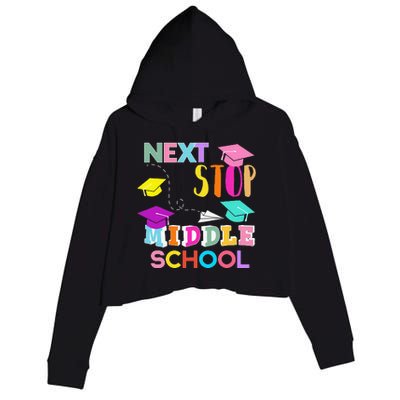 Next Stop Middle School Funny Elementary School Graduation Crop Fleece Hoodie