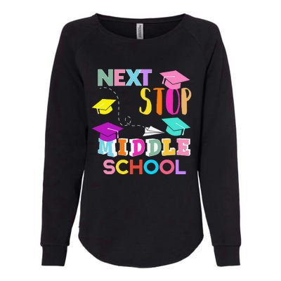 Next Stop Middle School Funny Elementary School Graduation Womens California Wash Sweatshirt