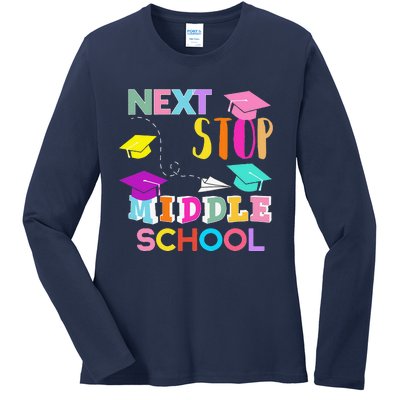 Next Stop Middle School Funny Elementary School Graduation Ladies Long Sleeve Shirt