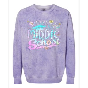 Next Stop Middle School Graduation Last Day Of School Colorblast Crewneck Sweatshirt