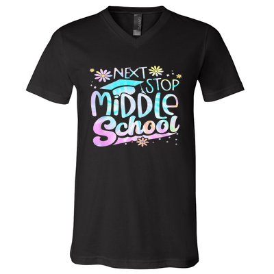 Next Stop Middle School Graduation Last Day Of School V-Neck T-Shirt