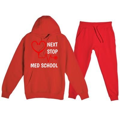 Next Stop Medical School Gift Med School Gift Med Student Gift Premium Hooded Sweatsuit Set