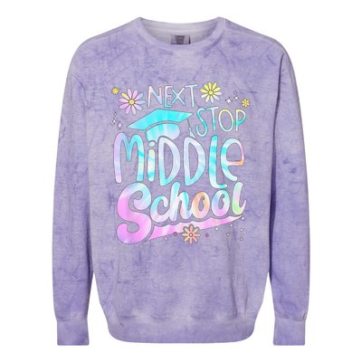 Next Stop Middle School Graduation Last Day Of School Colorblast Crewneck Sweatshirt