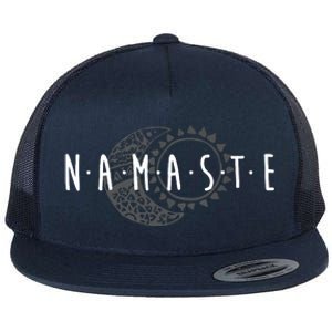 Namaste Sun Moon Cute Boho Hipster Design Yoga Gift Flat Bill Trucker Hat