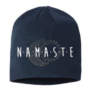 Namaste Sun Moon Cute Boho Hipster Design Yoga Gift Sustainable Beanie