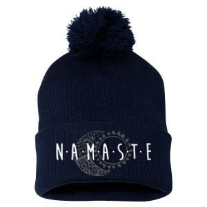 Namaste Sun Moon Cute Boho Hipster Design Yoga Gift Pom Pom 12in Knit Beanie