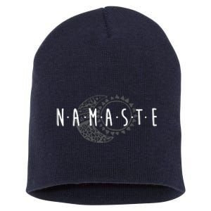 Namaste Sun Moon Cute Boho Hipster Design Yoga Gift Short Acrylic Beanie