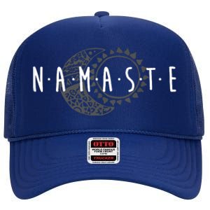 Namaste Sun Moon Cute Boho Hipster Design Yoga Gift High Crown Mesh Back Trucker Hat