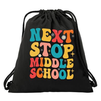 Next Stop Middle School Funny Graduate 5th Grade Graduation Drawstring Bag