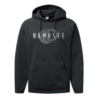 Namaste Sun & Moon Cute Boho Hipster Design Yoga Gift Performance Fleece Hoodie