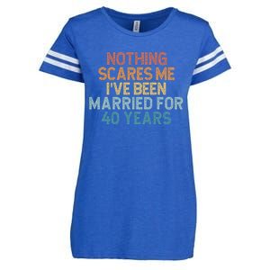 Nothing Scares Me I’Ve Been Married For 40 Years Enza Ladies Jersey Football T-Shirt