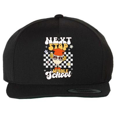 Next Stop Middle School Groovy Holiday Last Day Of School Wool Snapback Cap