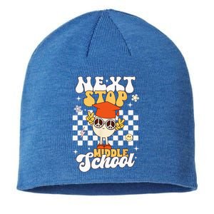 Next Stop Middle School Groovy Holiday Last Day Of School Sustainable Beanie