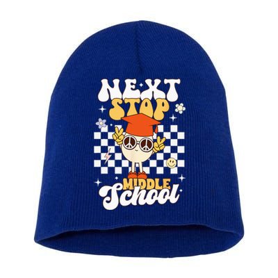 Next Stop Middle School Groovy Holiday Last Day Of School Short Acrylic Beanie