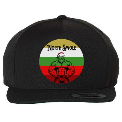 North Swole Muscle Santa Christmas Fitness Wool Snapback Cap