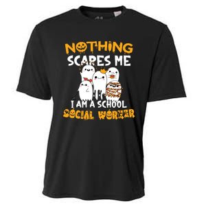 Nothing Scares Me I Am A School Social Worker Halloween Cooling Performance Crew T-Shirt