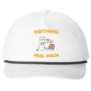 Nothing Scares Me I Am A School Social Worker Halloween Snapback Five-Panel Rope Hat