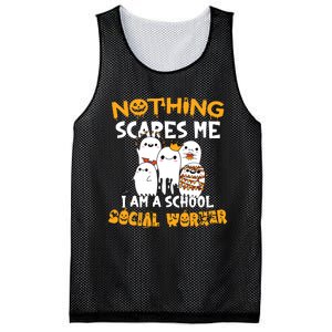 Nothing Scares Me I Am A School Social Worker Halloween Mesh Reversible Basketball Jersey Tank