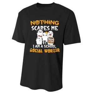 Nothing Scares Me I Am A School Social Worker Halloween Performance Sprint T-Shirt