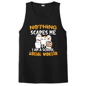 Nothing Scares Me I Am A School Social Worker Halloween PosiCharge Competitor Tank