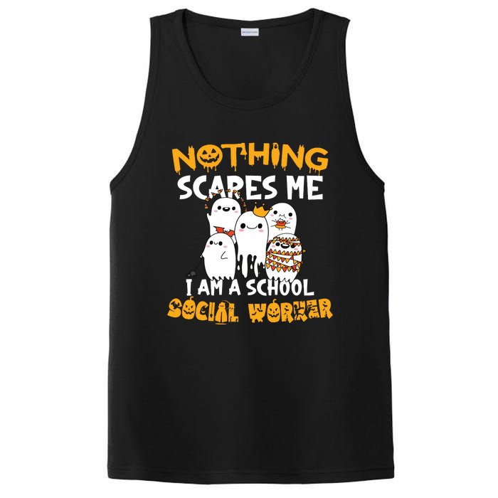 Nothing Scares Me I Am A School Social Worker Halloween PosiCharge Competitor Tank