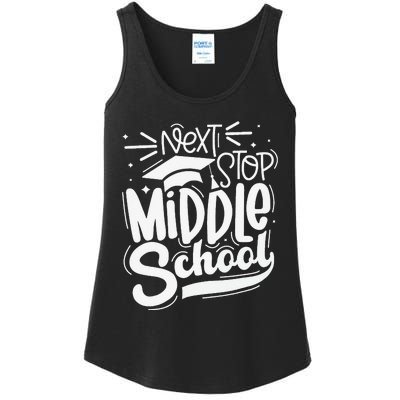 Next Stop Middle School 5th Grade Graduation Last Day Ladies Essential Tank