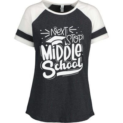 Next Stop Middle School 5th Grade Graduation Last Day Enza Ladies Jersey Colorblock Tee