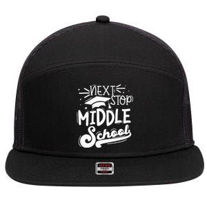 Next Stop Middle School Fifth Grade Graduation Summer Break 7 Panel Mesh Trucker Snapback Hat