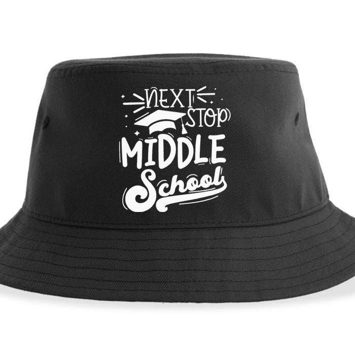 Next Stop Middle School Fifth Grade Graduation Summer Break Sustainable Bucket Hat