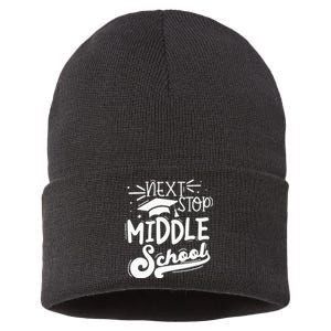 Next Stop Middle School Fifth Grade Graduation Summer Break Sustainable Knit Beanie