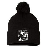 Next Stop Middle School Fifth Grade Graduation Summer Break Pom Pom 12in Knit Beanie