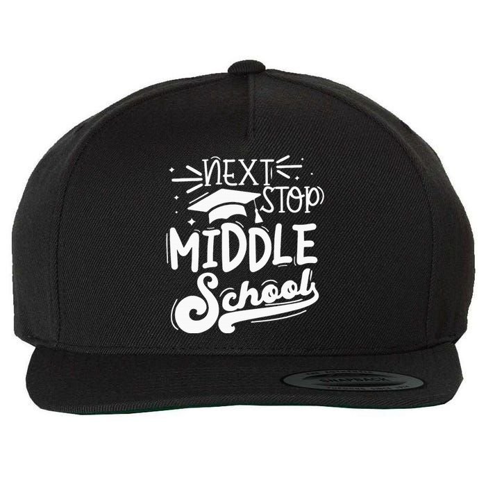 Next Stop Middle School Fifth Grade Graduation Summer Break Wool Snapback Cap