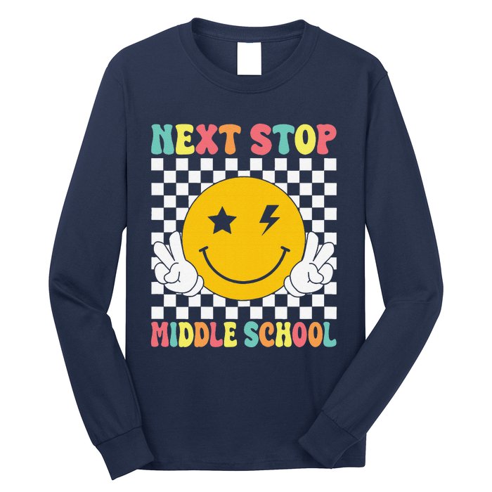 Next Stop Middle School Groovy Elementary School Graduation Long Sleeve Shirt