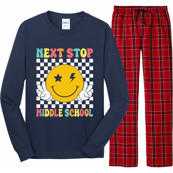 Next Stop Middle School Groovy Elementary School Graduation Long Sleeve Pajama Set