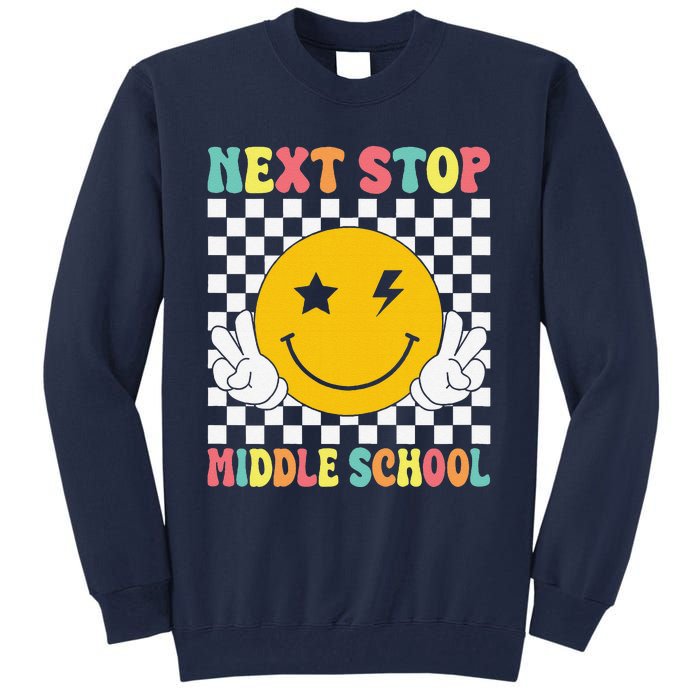 Next Stop Middle School Groovy Elementary School Graduation Tall Sweatshirt