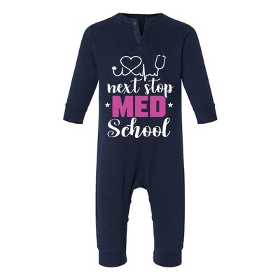 Next Stop Med School Future Doctor Medical Student Gift Infant Fleece One Piece