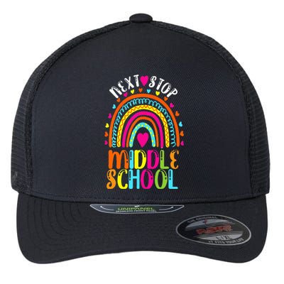 Next Stop Middle School Last Day Of Elementary School Cool Flexfit Unipanel Trucker Cap