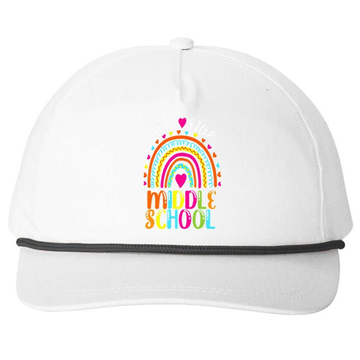 Next Stop Middle School Last Day Of Elementary School Cool Snapback Five-Panel Rope Hat