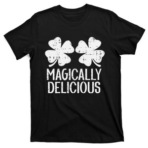 Naughty Shamrocks Magically Delicious St Patricks Day T-Shirt