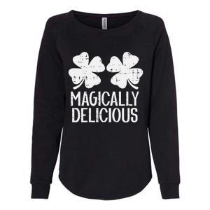 Naughty Shamrocks Magically Delicious St Patricks Day Womens California Wash Sweatshirt