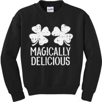 Naughty Shamrocks Magically Delicious St Patricks Day Kids Sweatshirt