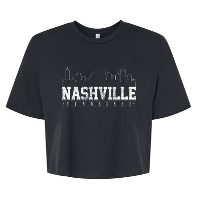 Nashville Skyline Music City Tennessee Gift Bella+Canvas Jersey Crop Tee