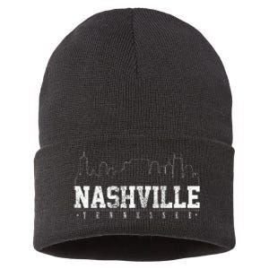 Nashville Skyline Music City Tennessee Gift Sustainable Knit Beanie