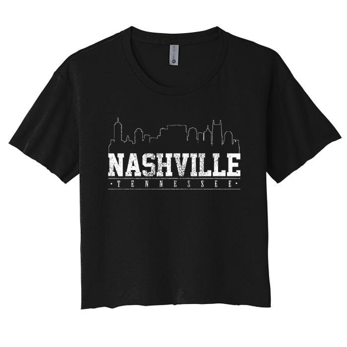 Nashville Skyline Music City Tennessee Gift Women's Crop Top Tee